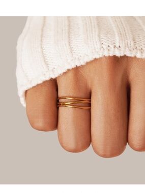 Delicate Gold Twist Stackable Ring - Women Jewelry